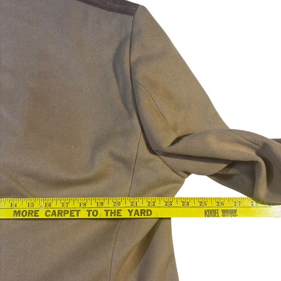 Tallia Mens Overcoat Beige Wool‎ Blend Velvet Trim Long Coat Winter Outerwear XL - Picture 13 of 16